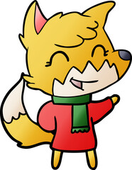 happy cartoon fox