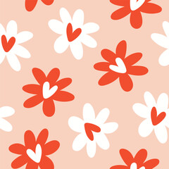 San Valentine Pattern Floral Valentines Seamless Pattern Red Floral Seamless Pattern