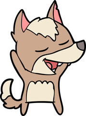 cartoon wolf laughing