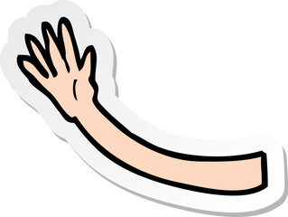 Obraz premium sticker of a cartoon arm gesture