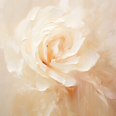 Close-up of a textured painting with strokes of pastel oil paint, creating a soft, tactile surface with artistic depth