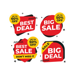 Set of sale discount offer banner template vector