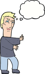 cartoon angry man with thought bubble