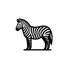 logotype of a zebra, black and white, small size, isolated
