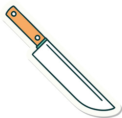 sticker of tattoo in traditional style of a knife