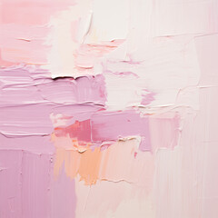 Close-up of a textured painting with strokes of pastel oil paint, creating a soft, tactile surface...