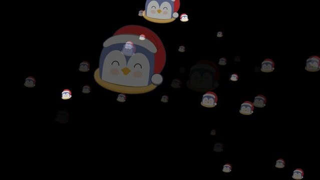 Christmas penguin emoji, festive, holiday, Christmas, winter, yuletide, celebration, penguin, Santa's helper, Arctic, Antarctic, ice, snow, festive season, joyful, merry, Christmas spirit, seasonal, b
