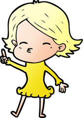 cartoon woman with idea