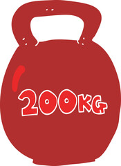flat color illustration of 200kg kettle bell