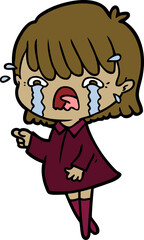 cartoon girl crying