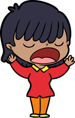 cartoon woman talking loudly