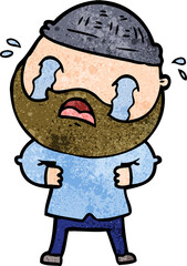 Obraz premium cartoon bearded man crying