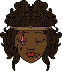 Retro Tattoo Style human barbarian character