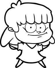 cartoon girl smiling