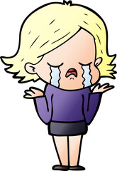 cartoon girl crying