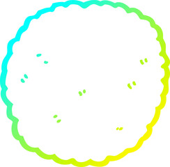 cold gradient line drawing of a cartoon biscuit