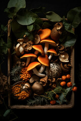 Autumn seasonal nature brown background edible