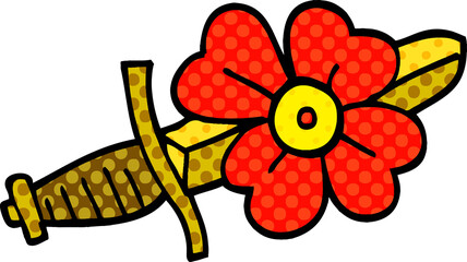 cartoon doodle tattoo dagger symbol