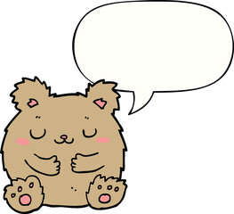 cute cartoon bear with speech bubble