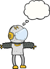 cartoon astronaut with thought bubble