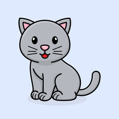 Obraz premium Cute cartoon cat, with style, vector illustration.
