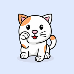 Cute cartoon cat, with style, vector illustration.