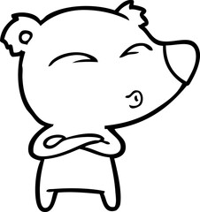 cartoon whistling bear