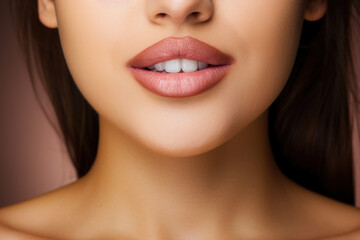 Obraz premium Beautiful female lips pumped up by a doctor