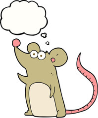 freehand drawn thought bubble cartoon mouse