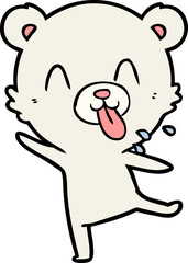 rude cartoon polar bear sticking out tongue