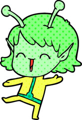 cartoon alien girl laughing