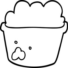 cartoon plant pot of earth