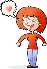 cartoon woman in love