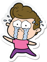 sticker of a dancing crying man