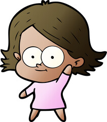 happy cartoon girl