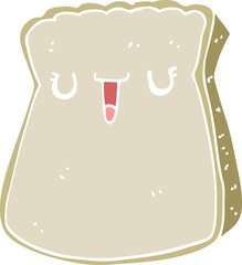 flat color style cartoon slice of bread