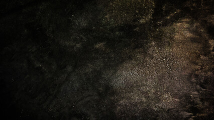 The dark cement walls have a polished attic pattern.