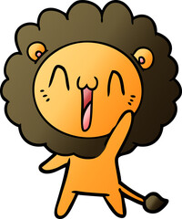happy cartoon lion