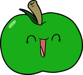 cartoon laughing apple