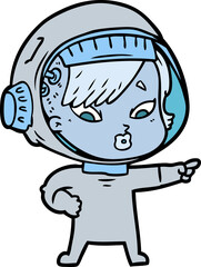cartoon astronaut woman