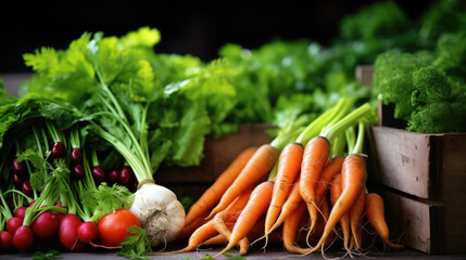 Farmers hands carefully selecting and presenting an array of fresh, organic vegetables