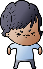 cartoon frustrated woman