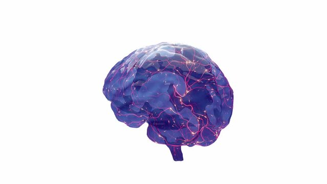 Brain Signals. Neurons are sending information between different areas of the brain.