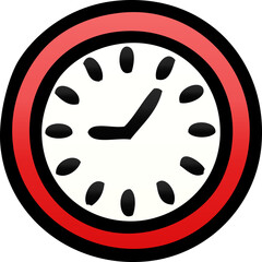 gradient shaded cartoon of a wall clock