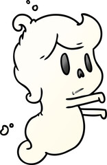 gradient cartoon illustration of a kawaii cute ghost