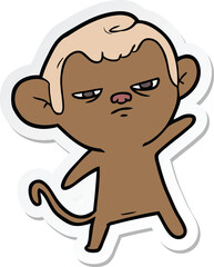 sticker of a cartoon monkey