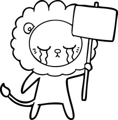 crying cartoon lion