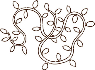 Christmas Lights Charcoal Drawing