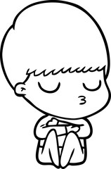cartoon calm boy