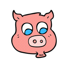 freehand drawn cartoon pig